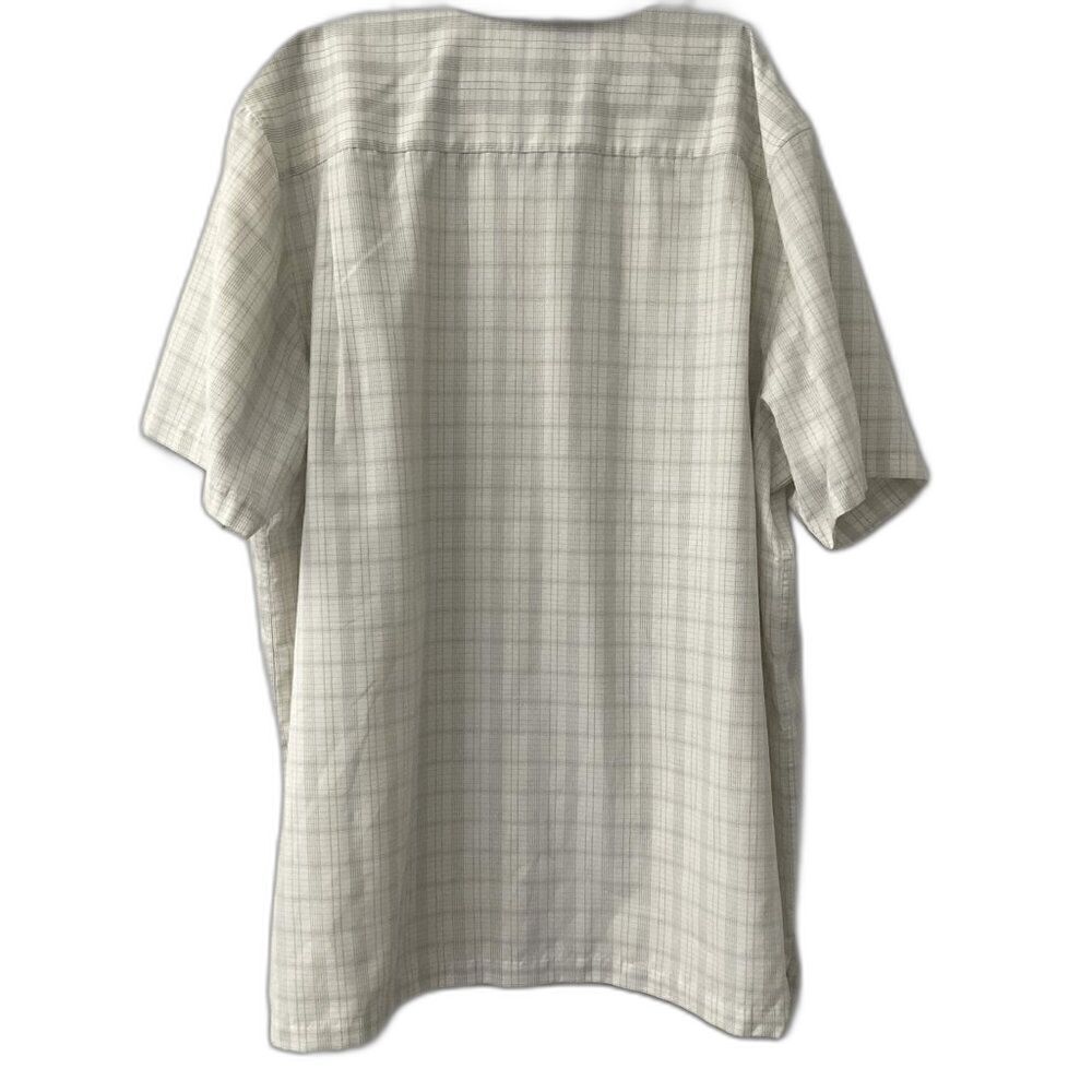 NEW Basic Editions Big & Tall 3XLT White Plaid Casual Button Down Shirt